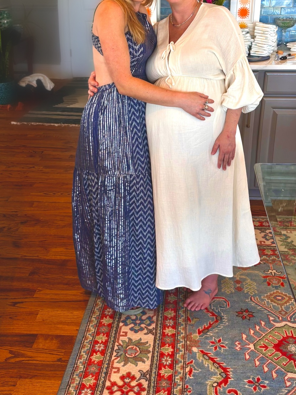 Anthropologie Mahila Reva Blue Stripe Maxi Dress Wedding formal shower party - Picture 4 of 4